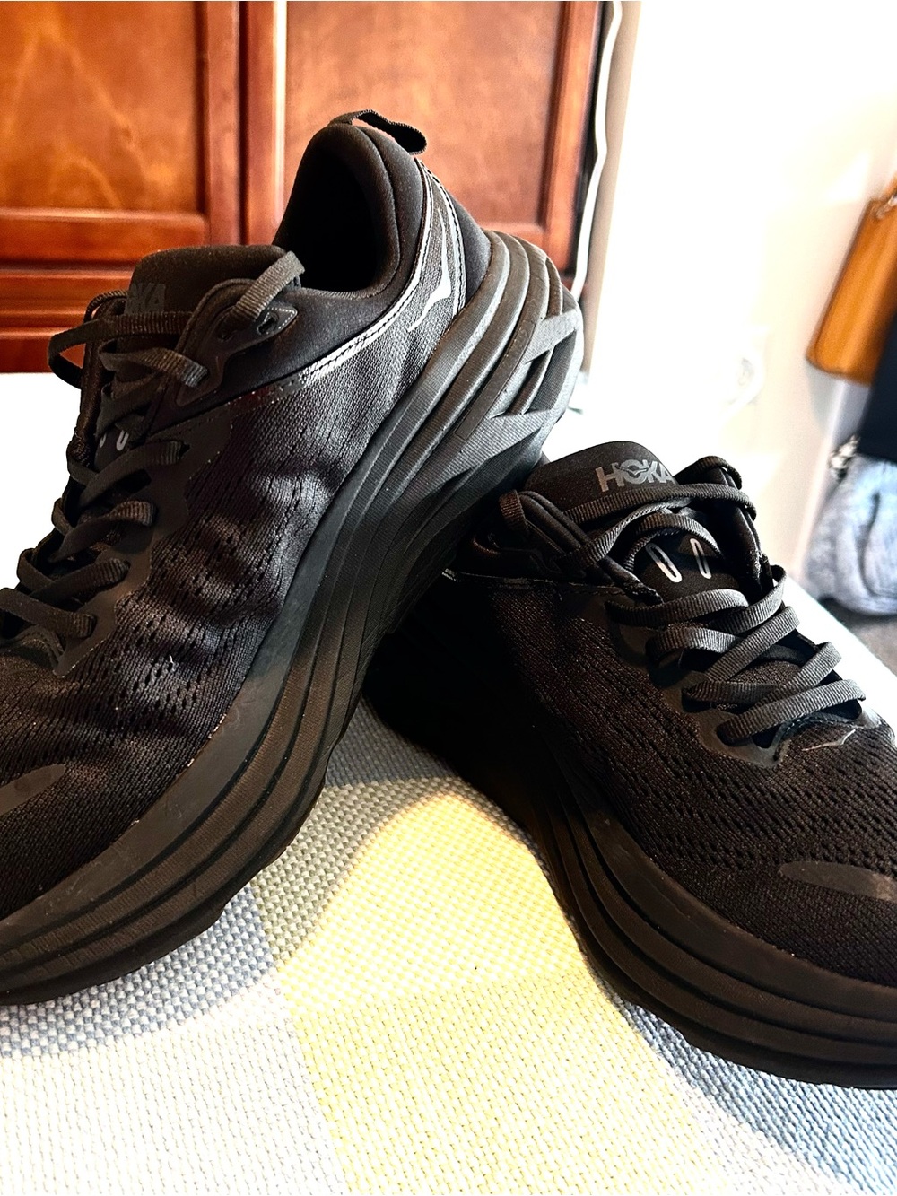 Hoka Black Men’s Cushion Canvas Shoes. Size 10 1/2